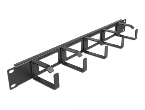 Delock 19  kábel rendező panel nyílással és 5 hurokkal 1U fekete (DL-66659)