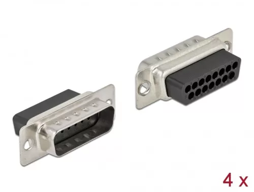 Delock D-Sub 15 tűs krimpelhető apa, fém 4 db. (DL-66709)