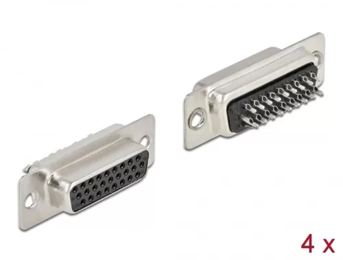 Delock D-Sub HD 26 tűs hüvely, forrasztható változat 4 db. (DL-66717)