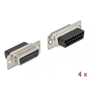   Delock D-Sub 15 tűs krimpelhető hüvely, fém 4 db. (DL-66720)