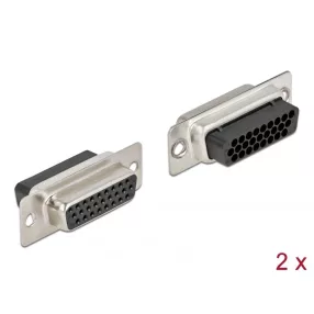   Delock D-Sub HD 26 tűs krimpelhető hüvely, fém 2 db. (DL-66724)