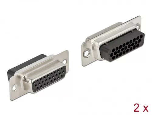 Delock D-Sub HD 26 tűs krimpelhető hüvely, fém 2 db. (DL-66724)