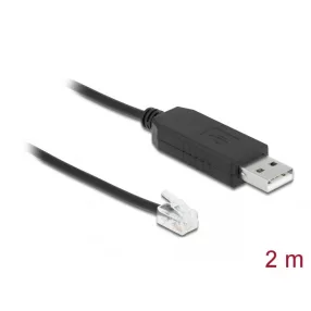   Delock adapterkábel USB Type-A és soros RS-232 RJ9/RJ10 közötti ESD védelemmel Celestron NexStar 2 m (DL-66734)