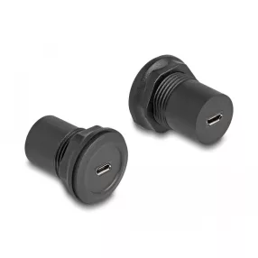   Delock USB 2.0 Micro-B-típusú   USB 2.0 Micro-B-típusú beépített csatlakozóval fekete (DL-66743)