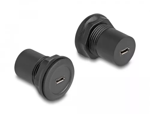 Delock USB 2.0 Micro-B-típusú   USB 2.0 Micro-B-típusú beépített csatlakozóval fekete (DL-66743)