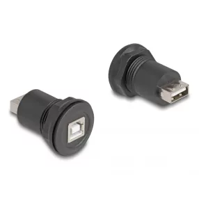   Delock USB 2.0 B-típusú   USB 2.0 A-típusú beépített csatlakozóval fekete (DL-66744)