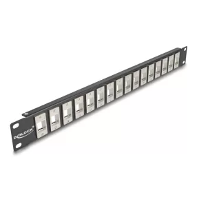   Delock 19  16 portos fekete Keystone Patch Panel 1U (DL-66758)