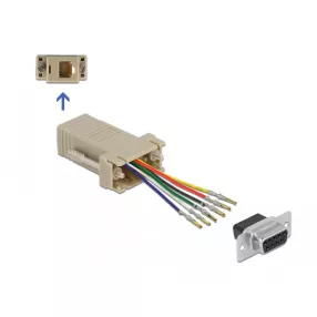   Delock D-Sub 9-tűs anya   RJ12 6P/6C anya összekötő adapter (DL-66759)