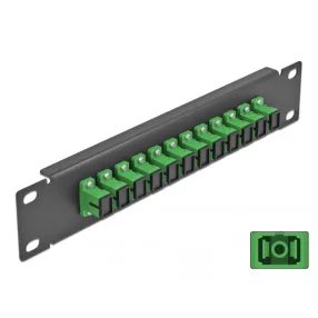   Delock 10  üvegszálas patch panel 12 portos SC Simplex zöld 1U fekete (DL-66761)