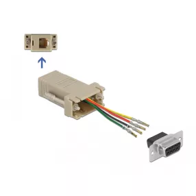   Delock D-Sub 9-tűs anya   RJ11/RJ14 6P/4C anya összekötő adapter (DL-66770)