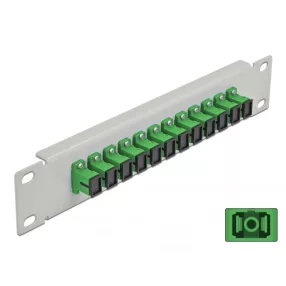   Delock 10  üvegszálas patch panel 12 portos SC Simplex zöld 1U szürke (DL-66782)