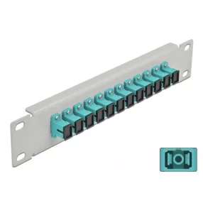   Delock 10  üvegszálas patch panel 12 portos SC Simplex vízkék 1U szürke (DL-66784)