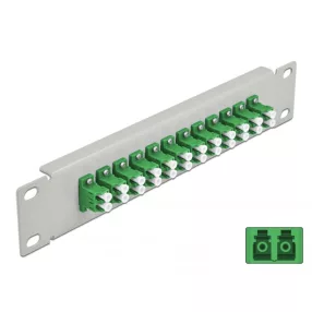   Delock 10  üvegszálas patch panel 12 portos LC Duplex zöld 1U szürke (DL-66787)