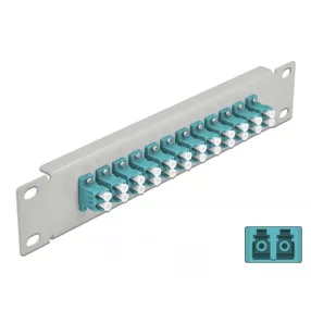   Delock 10  üvegszálas patch panel 12 portos LC Duplex vízkék 1U szürke (DL-66789)