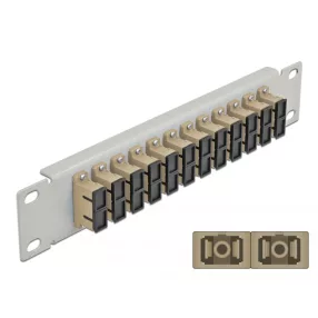   Delock 10  üvegszálas patch panel 12 portos SC Duplex bézs 1U szürke (DL-66793)
