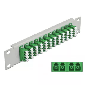   Delock 10  üvegszálas patch panel 12 portos LC Quad zöld 1U szürke (DL-66797)