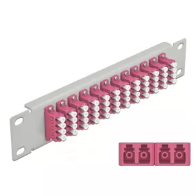   Delock 10  üvegszálas patch panel 12 portos LC Quad ibolya 1U szürke (DL-66800)