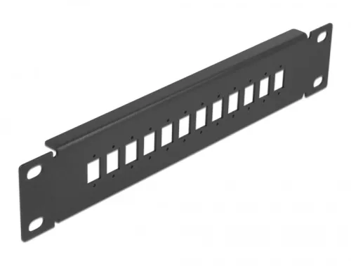Delock 10  optikai szálas patch panel 12 portos SC Simplex / LC Duplex-hez 1U fekete (DL-66801)