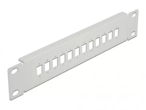 Delock 10  optikai szálas patch panel 12 portos SC Simplex / LC Duplex-hez 1U szürke (DL-66803)