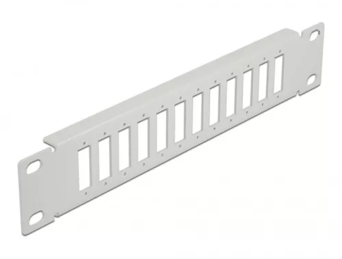 Delock 10  optikai szálas patch panel 12 portos SC Duplex / LC Quad-hez 1U szürke (DL-66804)