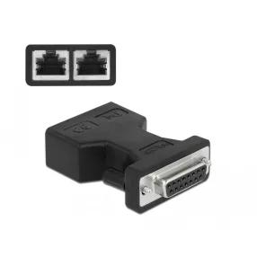   Delock D-Sub 15 tűs anya   2 db. RJ45 anya adapter (DL-66806)