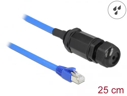 Delock Cat.6 vízhatlan RJ45 apa - RJ45 anya kábel tömszelencével (DL-66808)