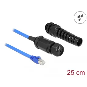   Delock Cat.6 vízhatlan RJ45 apa - RJ45 anya kábel tömszelencével és elhajlás védelemmel (DL-66809)