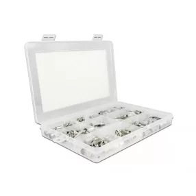   Delock 70 darabos krimp doboz 75 Ohm BNC, TNC és F csatlakozókkal (DL-66811)