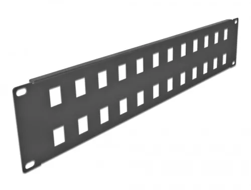 Delock 19  24 portos fekete Keystone Patch Panel 2U (DL-66837)