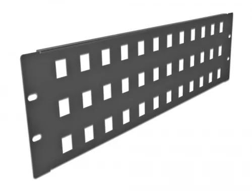 Delock 19  48 portos fekete Keystone Patch Panel 3U (DL-66838)