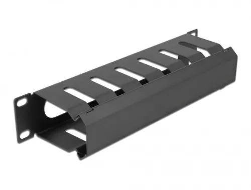 Delock 10  kábelkezelő menetpanel, nyílással, 1U, fekete (DL-66843)