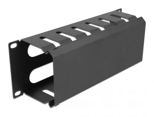 Delock 10  kábelkezelő menetpanel, nyílással, 1U, fekete (DL-66844)