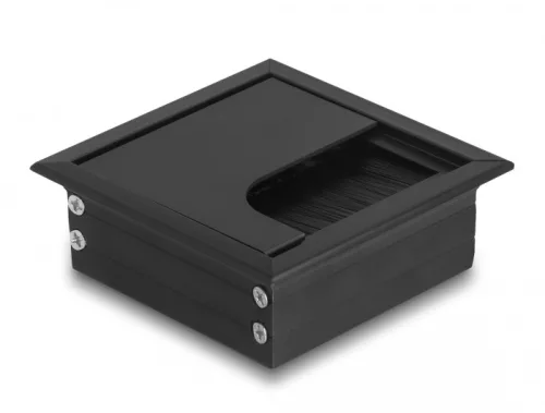 Delock Kábel tömítő/rendező asztalba szerelt változathoz kefével 80 x 80 x 28 mm méretű, fekete (DL-66855)
