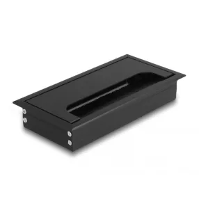   Delock Kábel tömítő/rendező asztalba szerelt változathoz kefével 160 x 80 x 28 mm méretű, fekete (DL-66856)