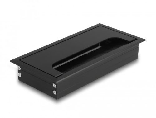 Delock Kábel tömítő/rendező asztalba szerelt változathoz kefével 160 x 80 x 28 mm méretű, fekete