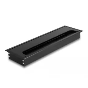   Delock Kábel tömítő/rendező asztalba szerelt változathoz kefével 280 x 80 x 28 mm méretű, fekete (DL-66857)