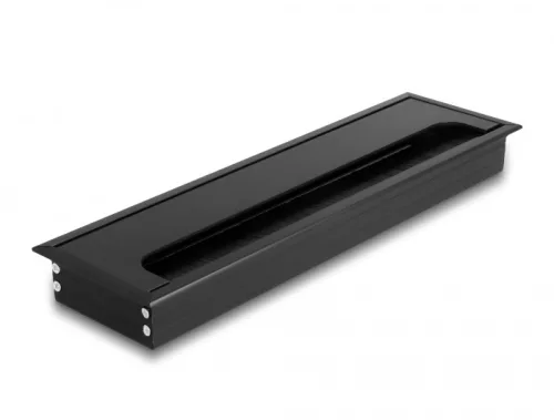 Delock Kábel tömítő/rendező asztalba szerelt változathoz kefével 280 x 80 x 28 mm méretű, fekete (DL-66857)
