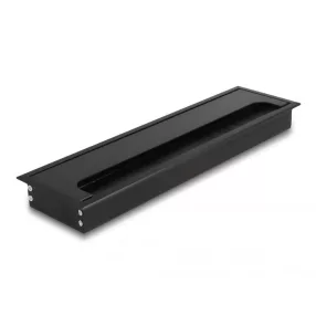   Delock Kábel tömítő/rendező asztalba szerelt változathoz kefével 300 x 80 x 28 mm méretű, fekete (DL-66858)