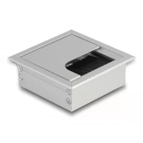   Delock Kábel tömítő/rendező asztalba szerelt változathoz kefével 80 x 80 x 28 mm méretű, ezüst (DL-66860)