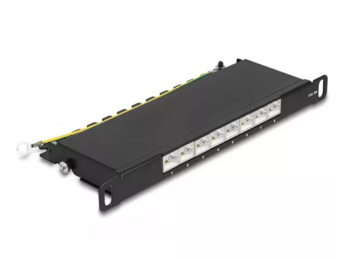Delock 10  patch panel 8 porttal Cat.6A 0,5U fekete (DL-66870)