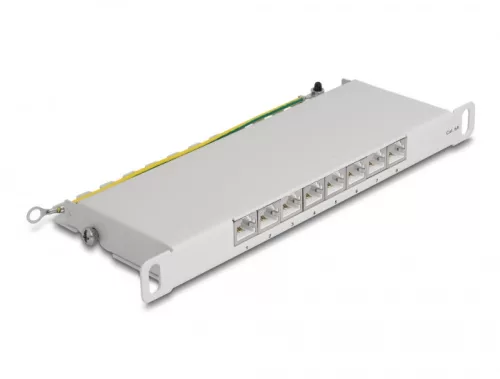 Delock 10  patch panel 8 porttal Cat.6A 0,5U szürke (DL-66871)