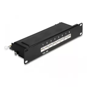 Delock 10  patch panel 8 porttal Cat.6A 1U fekete (DL-66872)