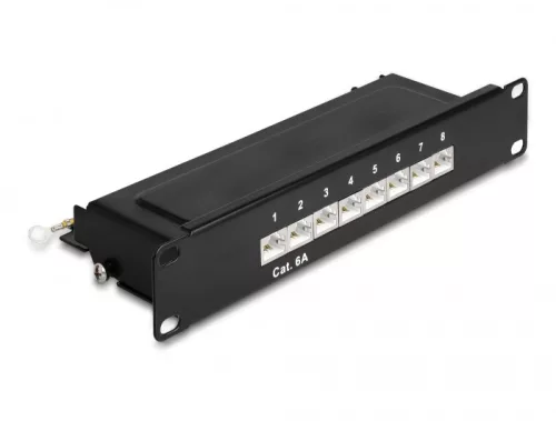 Delock 10  patch panel 8 porttal Cat.6A 1U fekete (DL-66872)