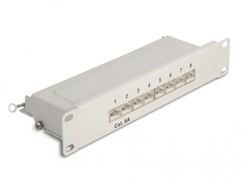 Delock 10  patch panel 8 porttal Cat.6A 1U szürke (DL-66873)