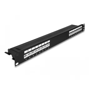   Delock 19  patch panel 16 porttal Cat.6A 1U fekete (DL-66876)
