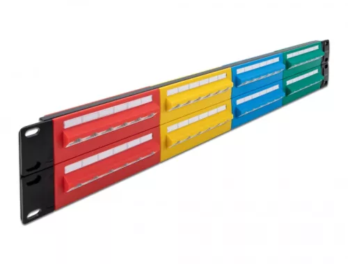 Delock 19  patch panel 48 porttal Cat.5e 2U színes (DL-66881)