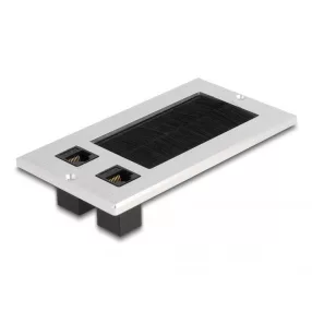   Delock Kábel bemenet kefével és 2 db. RJ45 Keystone modul Cat.6 alumínium (DL-66896)