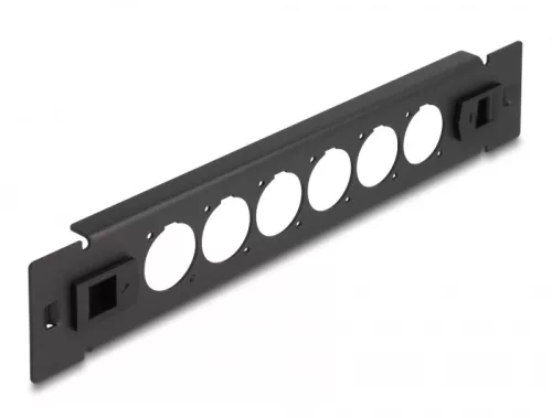 Delock 10  D-típusú patch panel 6 porttal eszköz nélkül szerelhető fekete (DL-66899)
