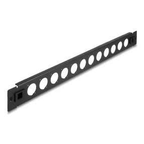   Delock 19  D-típusú patch panel 12 porttal eszköz nélkül szerelhető fekete (DL-66900)