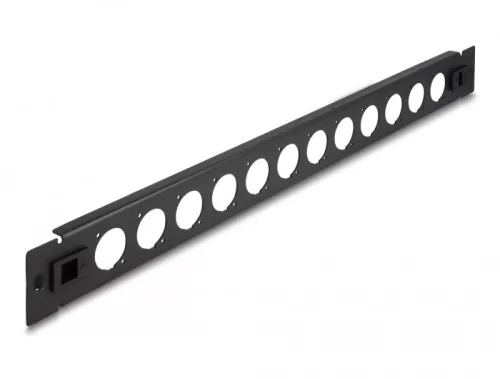 Delock 19  D-típusú patch panel 12 porttal eszköz nélkül szerelhető fekete (DL-66900)